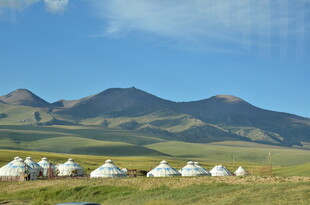 草原上的蒙古包群