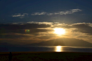 夕阳下的海面美景