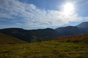 山间草地的明媚阳光