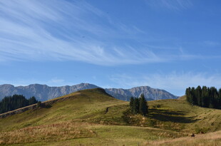 山间美景 蓝天白云绿草