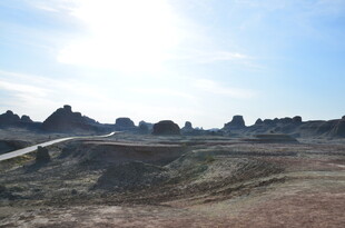 荒凉原野中的奇特地貌景观