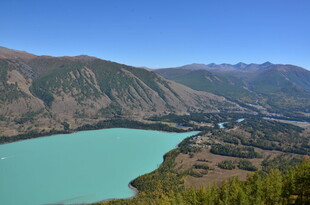 美丽湖景与远山风光