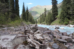 山间河谷漂流场景