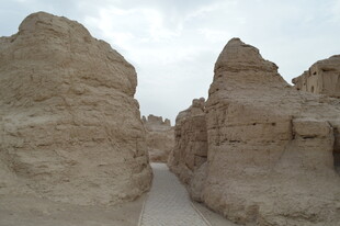 沙漠中的奇特土丘景观