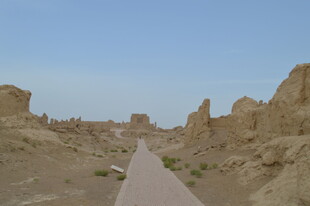 荒漠中的古老遗迹之路