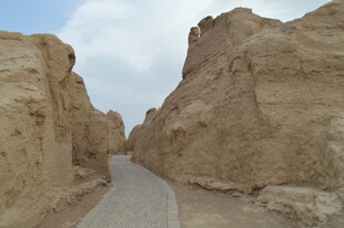 沙漠峡谷中的蜿蜒小路