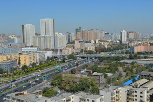 城市俯瞰 高楼与交通景观