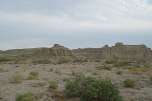 荒凉沙漠中的古老遗迹