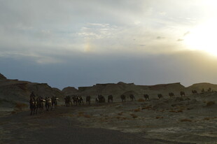 沙漠中的古老遗迹景观