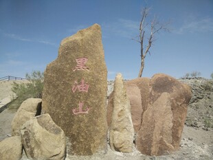 沙漠中的刻字巨石