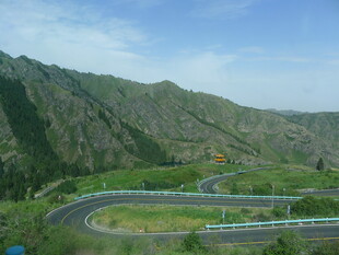 蜿蜒公路穿行于青山之间