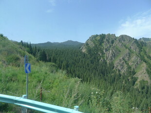 山间美景 路旁蓝标指示