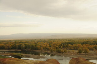 秋日旷野河流风景图