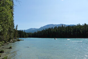 宁静河畔山林美景
