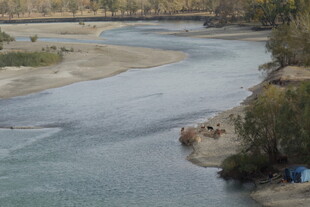 蜿蜒河流边的自然景致