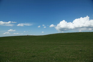 广袤草原与蓝天白云