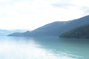 宁静山水间的湖景风光
