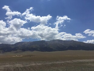 蓝天白云下的广袤原野