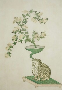 蛙望花枝图
