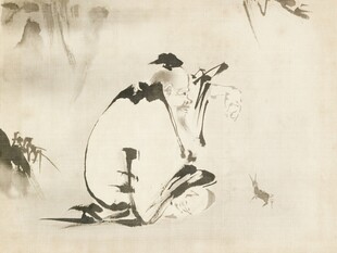 水墨风古代人物闲适场景