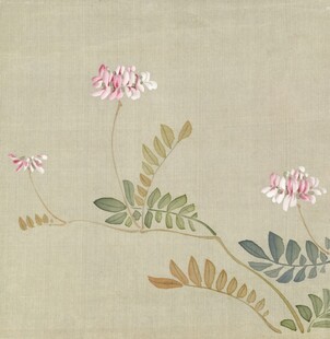中式花卉淡雅水墨画