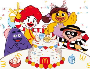 麦当劳 角色欢聚手绘风