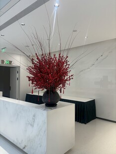 现代办公大厅的精致花艺