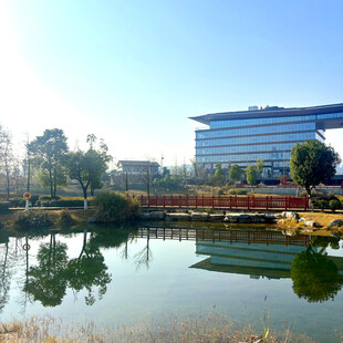 湖畔现代建筑风光美景