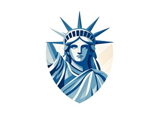 自由女神像简约图标设计