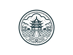 中式古典建筑圆形图案