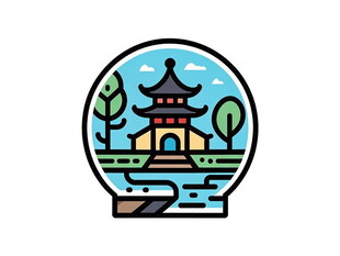 中式园林景观图标