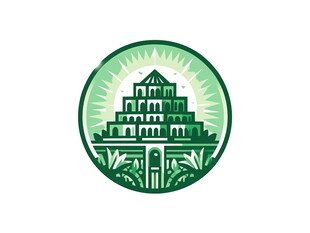 绿色宝塔圆形标志图案