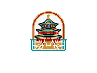 中式古建筑图标设计