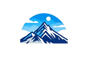 蓝色山峰与天空标志图案