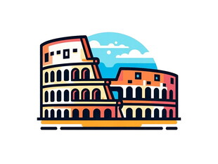 罗马斗兽场建筑插画