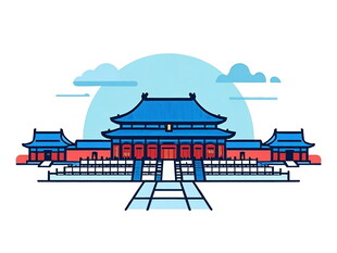 中式古建筑庄严皇家宫殿