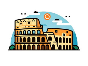 罗马斗兽场插画风格图像