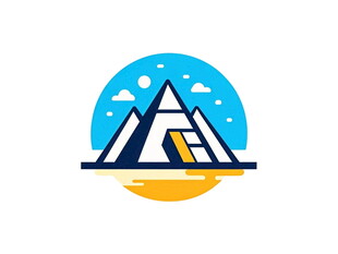 雪山日出图标设计