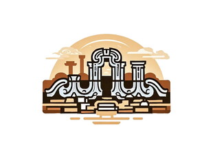 复古工业风机械装置图案