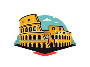 罗马斗兽场插画形象