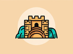 简约风格的长城图标