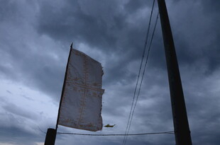 狂风中飘摇的破旧旗帜