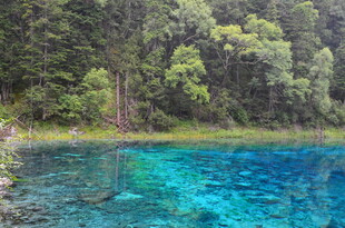 清澈蓝湖 山林环绕美景