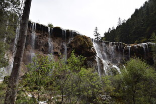 山间瀑布 绿意环绕之景