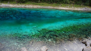 清澈蓝绿色的美丽水域