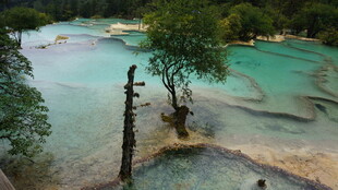 梦幻般的蓝绿色清澈水域