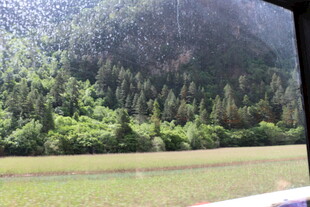 窗外青山绿野风景如画