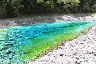清澈蓝绿相间的美丽水域