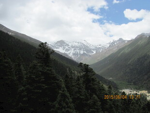 雪山下的葱郁山谷