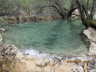 山间清澈碧潭景色